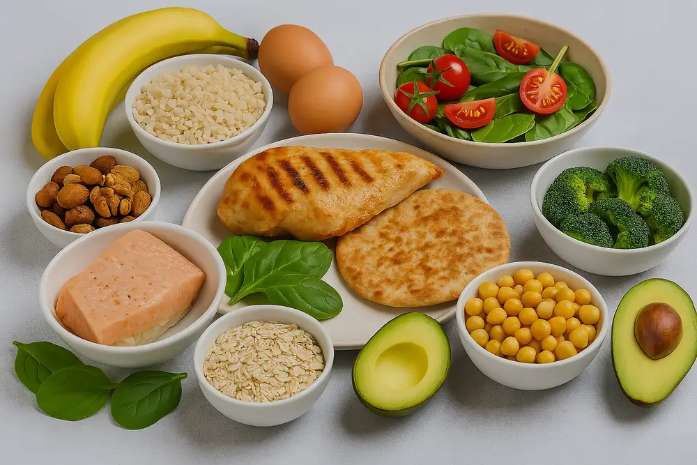 Ingredientes saudáveis e variados para preparar receitas fitness econômicas em casa