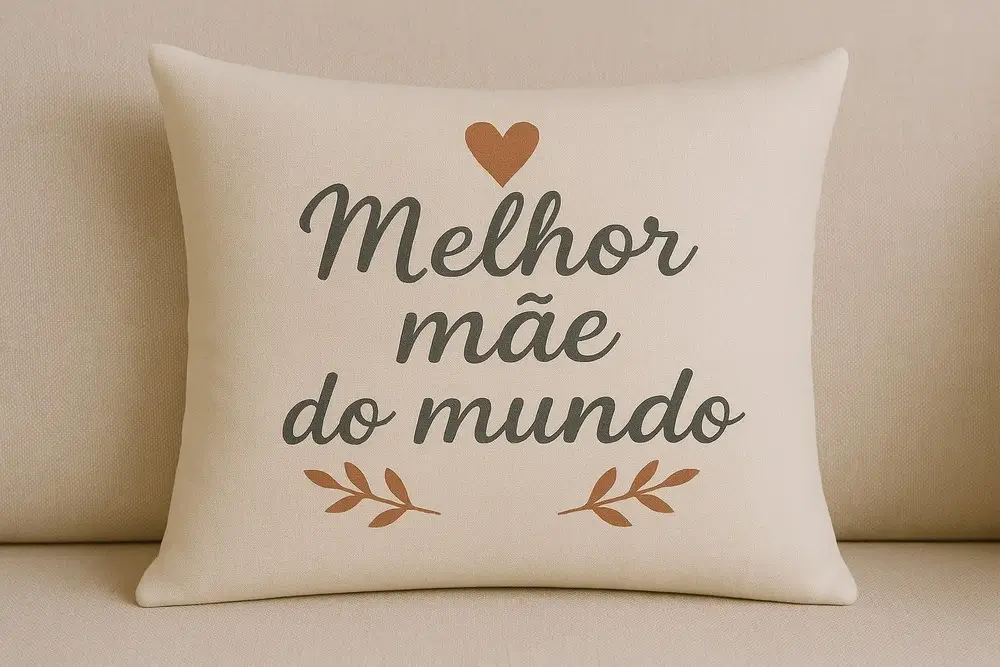 Almofada com mensagem especial, um dos presentes mais procurados no dia das mães.