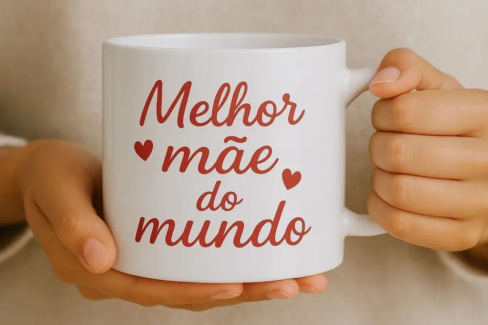 um dos melhores presentes para dias das mães e mais baratos, caneca personalziada com frase especial.