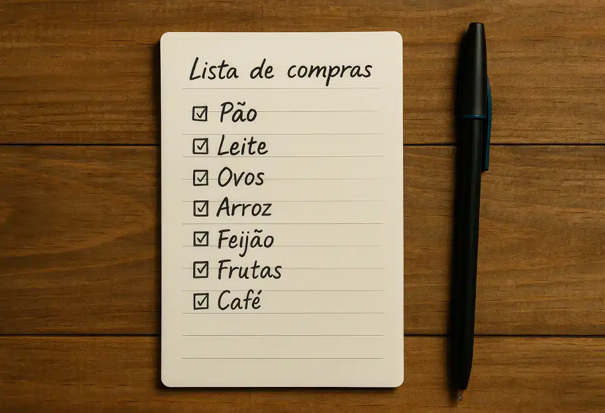 lista de compras ecônomica simples, que esta no dia a dia do brasileiro.